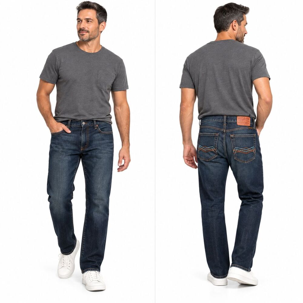 Lucky Brand Dungarees Mens Jeans Size 30x31 Dark Wash Relaxed Straight Leg Denim